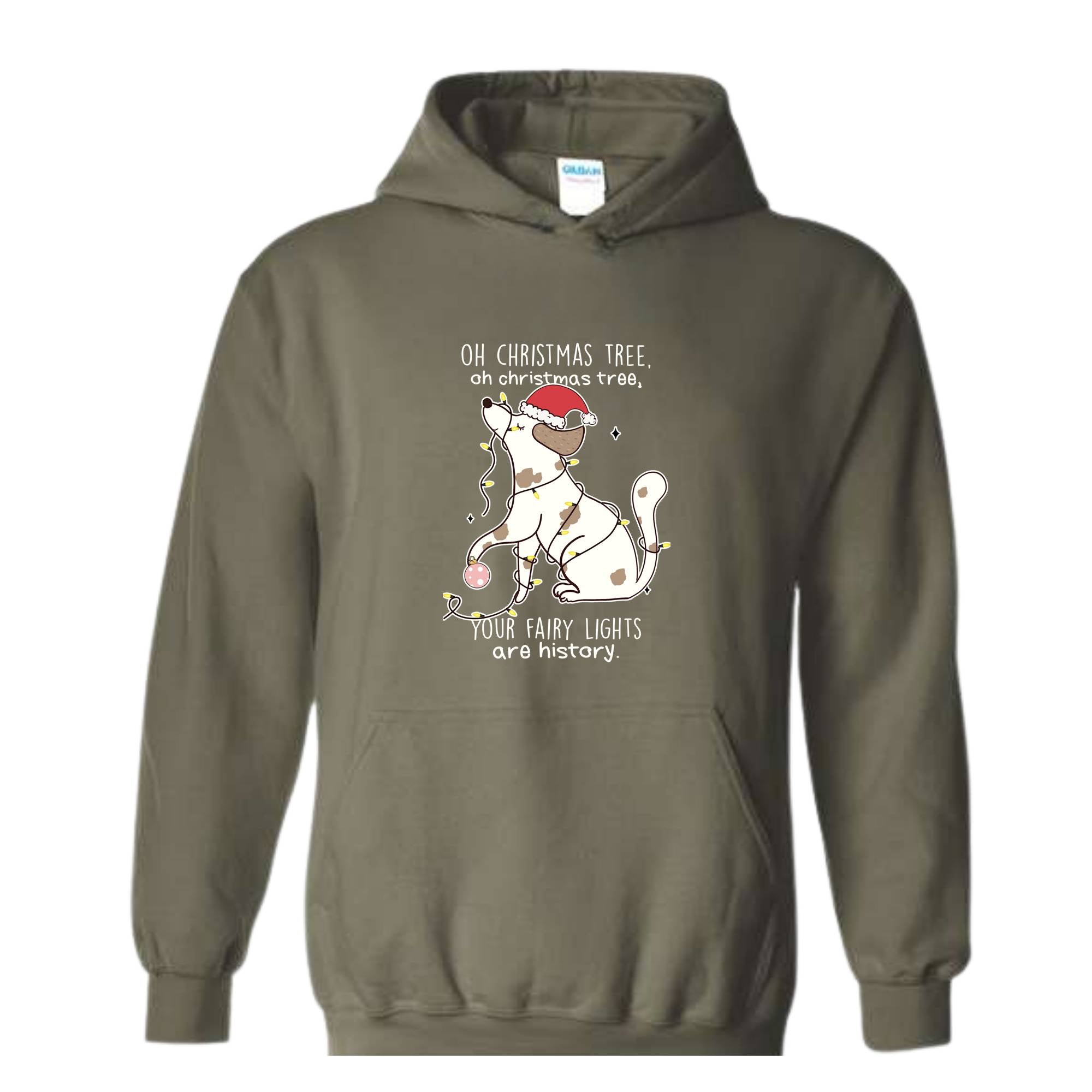 Oh Chrismas Tree Your Fairy Light Are History Hoodie, Christmas Hoodie, Christmas Dog Hoodie, Christmas Hoodie