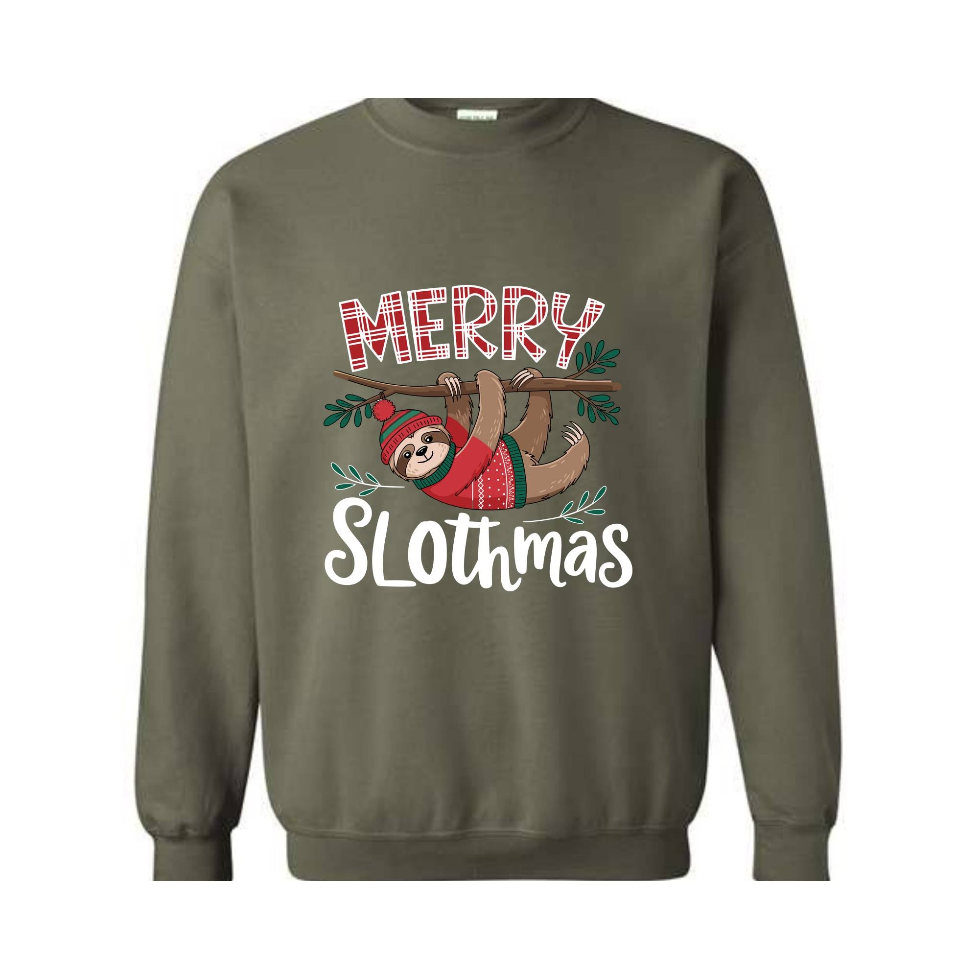 Merry Slothmas Sweatshirt, Trendy Christmas Hoodie, Funny Christmas Sweater, Sloth Lover Gift, Sloth Christmas Hoodie