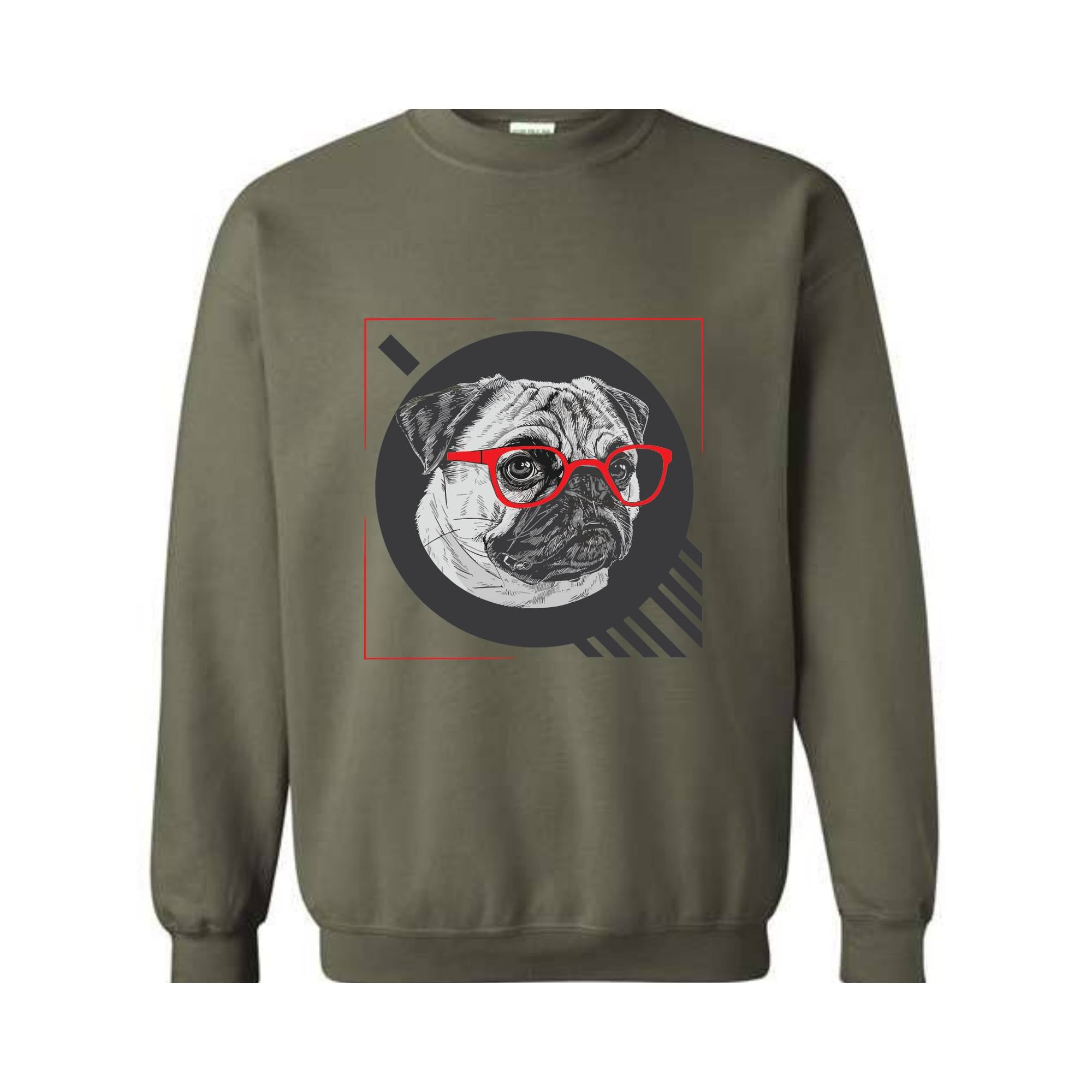 English Bulldog Sweatshirt, Hipster Bulldog Dog Hoodie, Glasses Nerdy Dog Sweatshirts, Dog Sweater, Bulldog Mom Gift