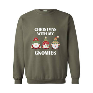 Christmas With My Gnomies Sweatshirt, Gnome Sweatshirt, Gnome Lover Gift, Festive Holiday Sweatshirt, Christmas Sweatshirt