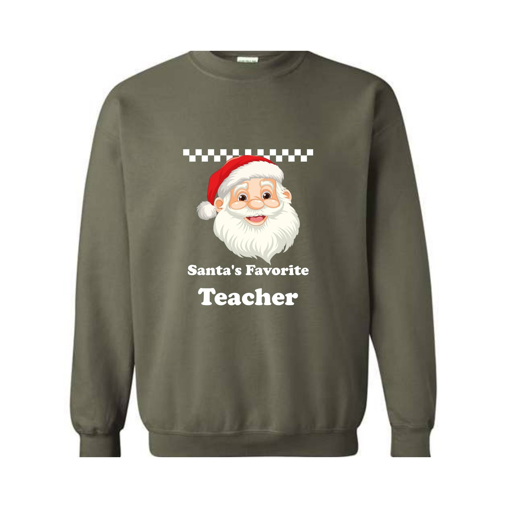 Santa's Favourite Teacher Sweatshirt, Favourite Teacher Gift, Santa Sweatshirt, Teacher Christmas Sweatshirt, Teacher Xmas Gift