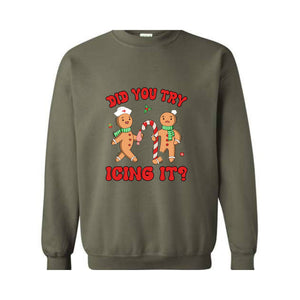 Did You Try Icing It Sweatshirt, School Nurse Christmas, Christmas Party, Nursing Christmas Sweatshirt, Ginger Bread Nurse