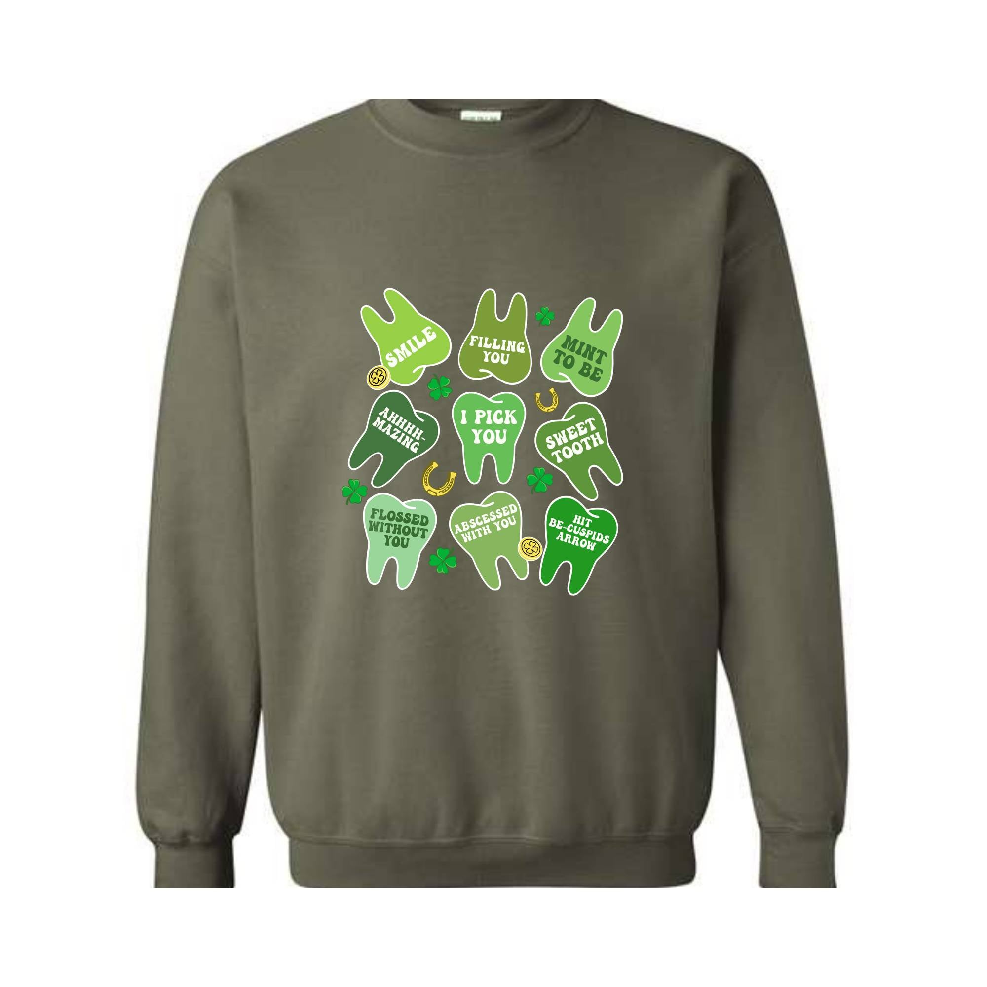 Dental Squad St Patrick's Day Sweatshirt, One Lucky Dentist Sweatshirt, Shamrock Dental Hygienist Tee, Irish Tooth Tshirt, Dental Assistant