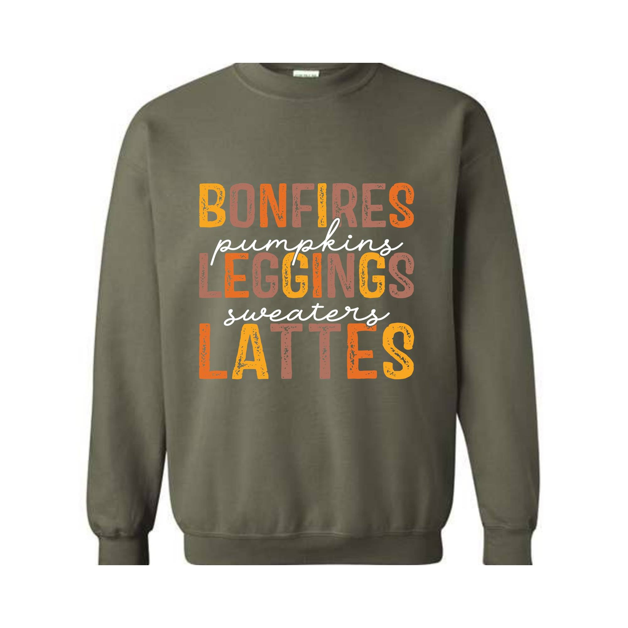 Bonfires Pumpkins Leggings Sweaters Lattes Sweatshirt, Thanksgiving Sweatshirt, Fall Autumn Sweater, Thanksgiving Gifts