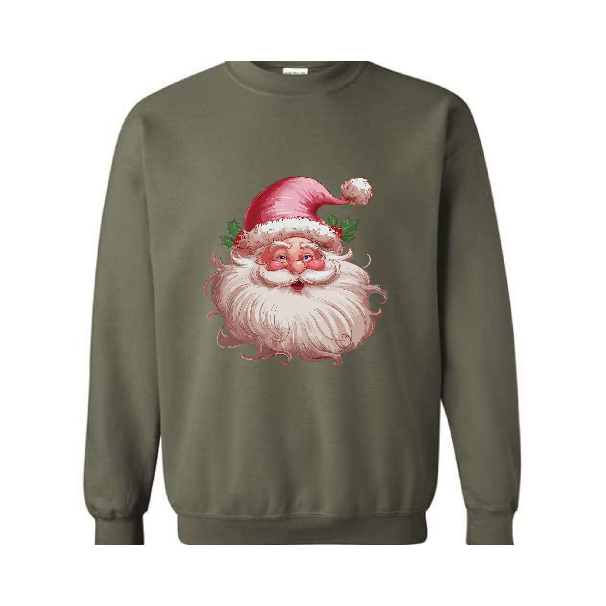 Pink Santa Retro Christmas Sweatshirts, Pink Christmas Matching Family Sweaters, Pink Vintage Holiday Sweat, Xmas Santa Sweatshirt