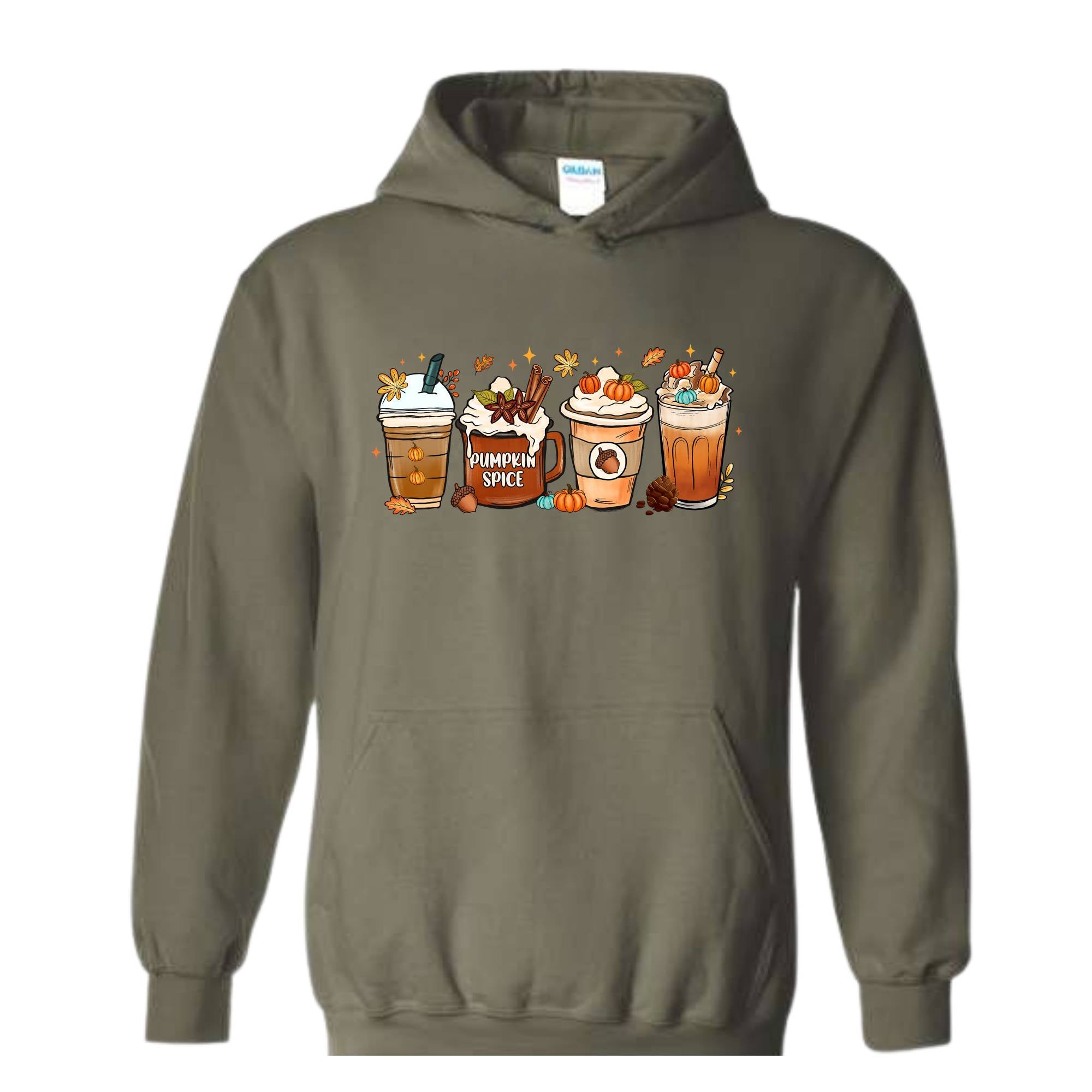 Fall Autumn Coffee Hoodie, Pumpkin Spice Hoodie, Coffee Lover Hoodie, Autumn Hoodie, Thanksgiving Gift