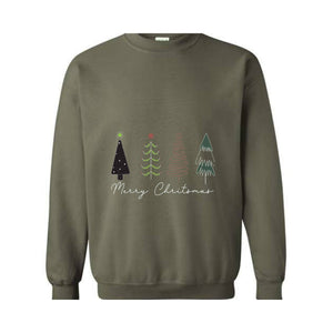 Merry Christmas Sweatshirt, Christmas Trees Shirt, Christmas Tee, Christmas Sweatshirt, Cute trees Christmas Shirt,, Christmas Tree