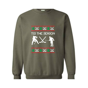 Tis the Season Christmas Hockey Shirt, Funny Ugly Sweater, Christmas Shirt, Holiday Hockey Player Shirt, Hockey Fans Shirt, Winter Shirt