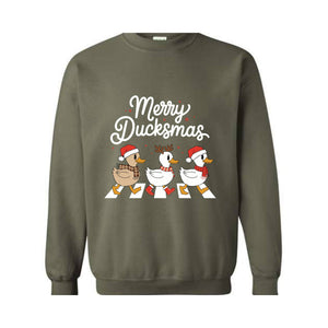 Merry Ducksmas Sweatshirt, Ducks Christmas Sweatshirt, Funny Ducks Christmas Hoodie, Duck Lover Hoodie, Holiday Hoodie, Mom Gift