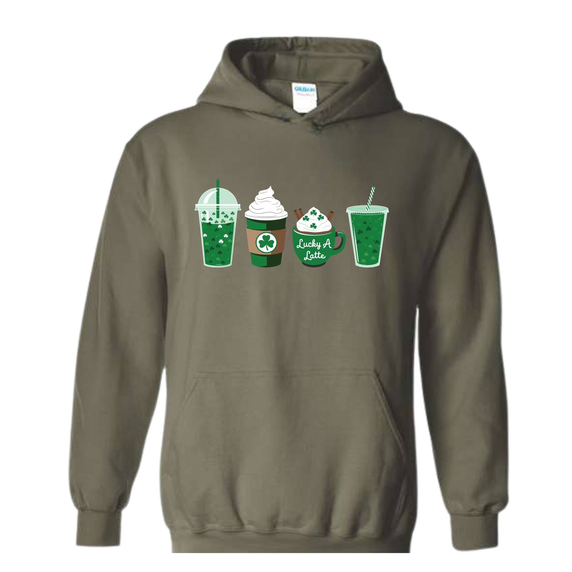 St. Patrick's Coffee Sweatshirt, Lucky Latte Hoodie, St Patrick's Day Hoodie, Funny St Patrick's Day Hoodie, Shamrock Hoodie, Lucky Hoodie