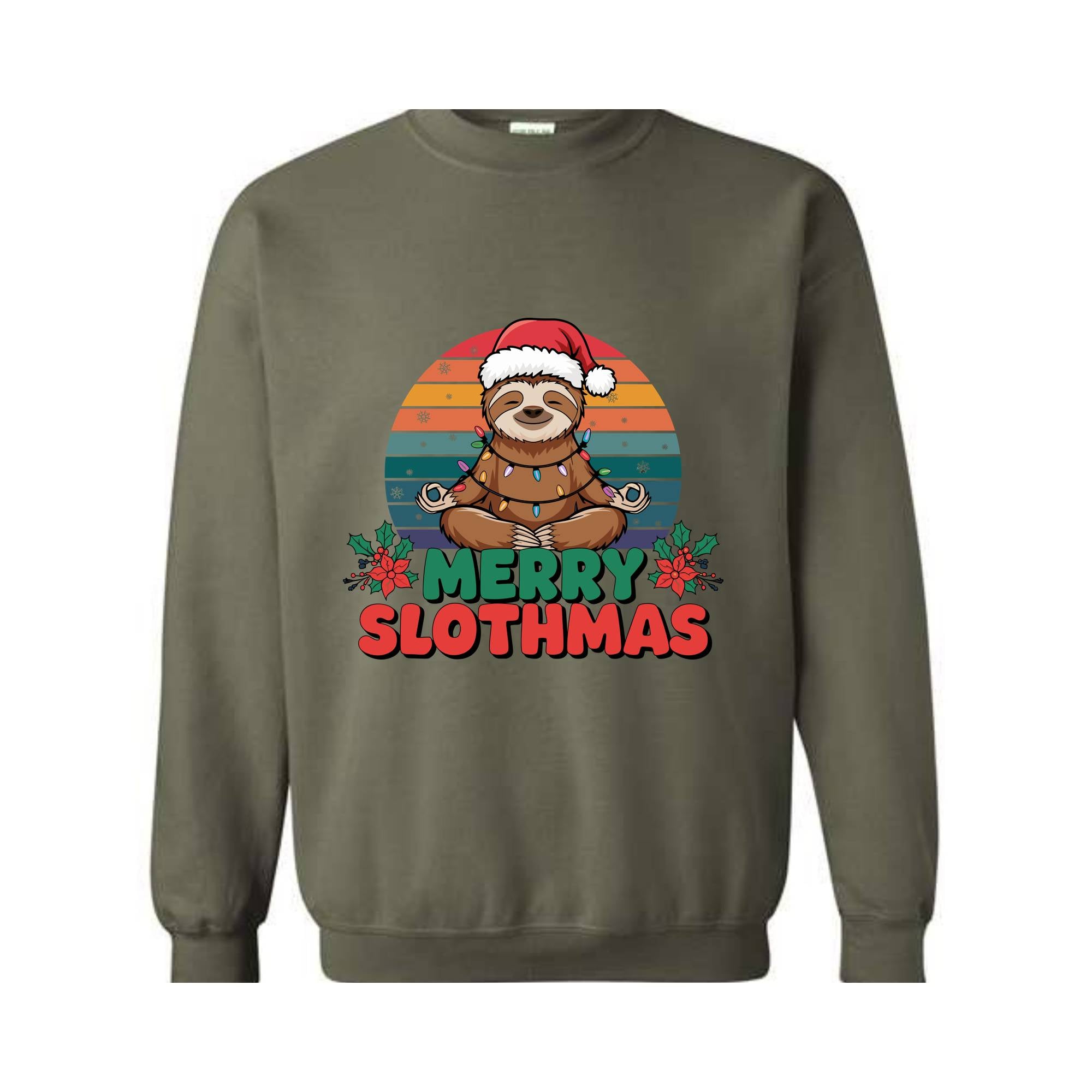 Merry Slothmas Sweatshirt, Yoga Lover Gifts, Pilates Christmas Gift