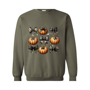 Coquette Halloween Sweatshirt, Pumpkin Sweatshirt, Halloween Crewneck, Halloween Gift, Pumpkin Spice Shirt, Spooky Season Sweater