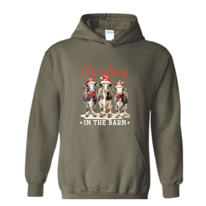 Christmas In The Barn Sweatshirt, Christmas Sweatshirt, Christmas Cow Sweatshirt, Christmas Gifts, Christmas Sweater