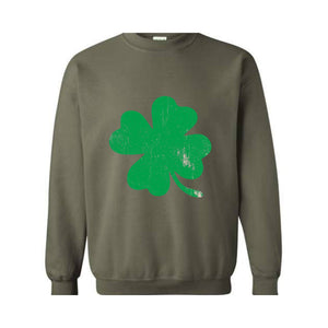 Retro Shamrock Sweatshirt, Clover Sweatshirt, Cute St Patrick’s Day Hoodie, Lucky Hoodie, Irish Hoodie, Four Leaf Clover Hoodie