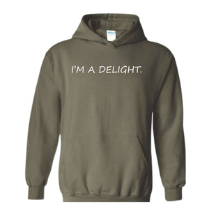 I'm A Delight Hoodie, Funny Hoodie, Funny Quotes Hoodie, Quote Hoodie, Humorous Hoodie, I'm A Delight Quote