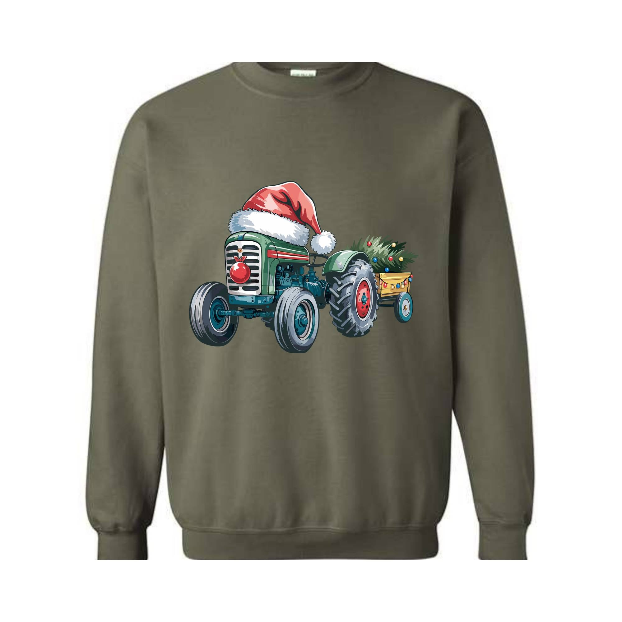 Tractor Christmas Sweatshirt, Christmas Boy Sweater, Santa Kids Shirt