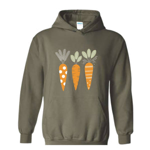 Easter Carrots Sweatshirt, Cute Easter Hoodie, Easter Hoodie, Rabbit Easter Hoodie, Happy Easter Day Gift, Cottagecore Easter Hoodie