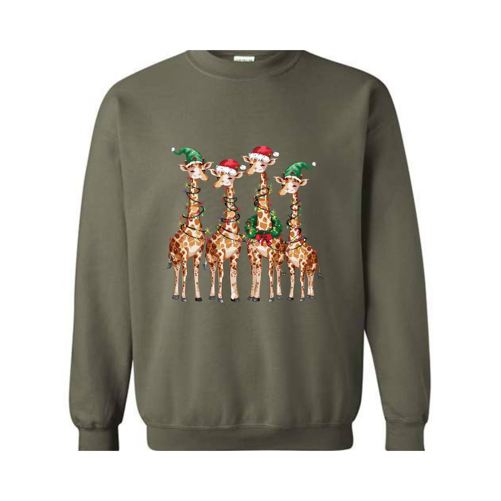 Christmas Giraffe Sweatshirt, Giraffe Christmas Shirt, Xmas Holiday Sweater, Christmas Gift, Animal Lover Christmas Hoodie