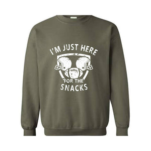 I'm Just Here For The Snacks Sweatshirt, Game Day Sweater, Football Season Sweatshirt, Football Fan Gifts, Sunday Game Apparel