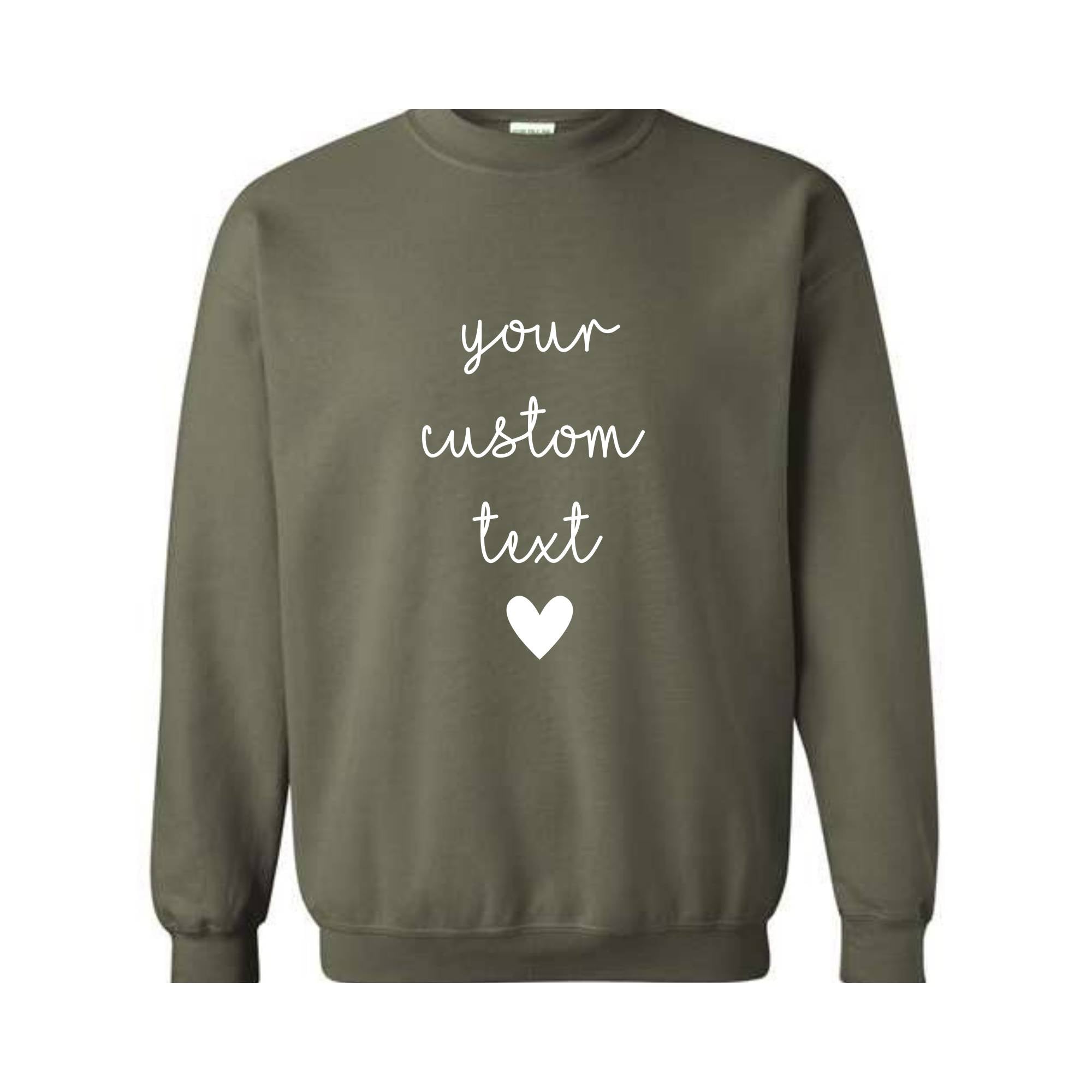 Custom Text Sleeve Sweatshirt, Your Custom Text Sweatshirt, Custom Text Hoodie, Personalized Sweatshirt