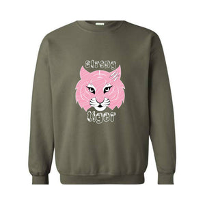 Tiger Sweater, Trendy Sweater, Pink Tiger, Resistance Tiger Sweatshirt, Strong Tiger Sweater, Strong and Resistant Qualities