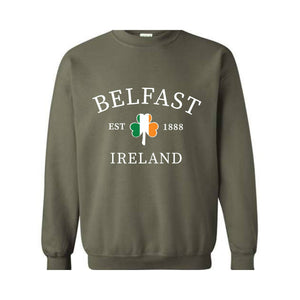 Custom Ireland Cities Sweatshirt, Irish Sweatshirt, Personalized Irish Hoodie, St. Patrick's Sweatshirt, Irish Pride