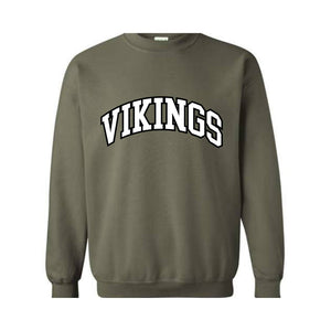 Vikings Football Team Sweatshirt, Go Vikings Sweatshirt, Leopard Go Vikings Tee, Vikings Mascot Sweatshirt, Vikings Cheer Tee