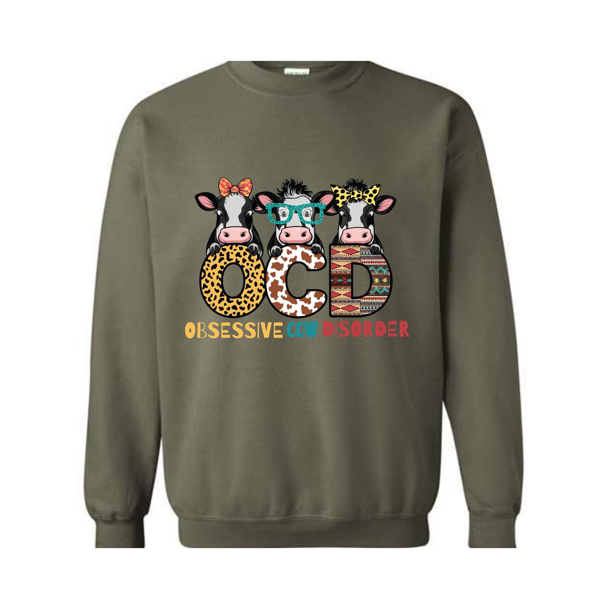 Obsessive Cow Disorder Hoodie, Cute Animal Lovers Sweatshirt, Colorful OCD Hoodie, Funny Cow Friends Sweatshirt, Animal Lovers Sweater