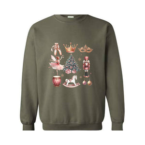 Girly Coquette Bow Christmas Sweatshirt, Christmas Tree Shirt, Christmas Sweatshirt, Girly Christmas Sweater, Coquette Bow Sweater