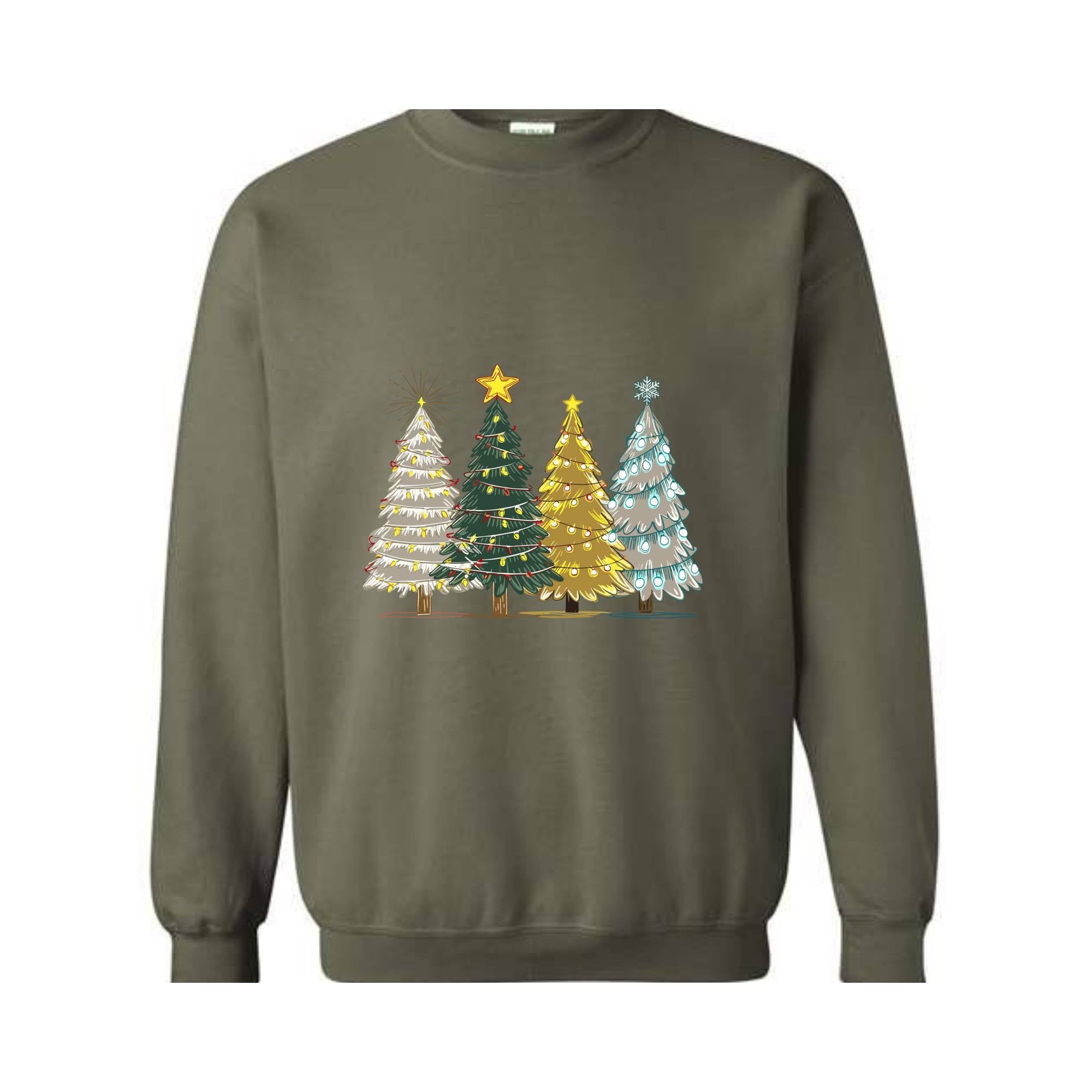 Green Tree Christmas Sweater, Christmas Sweater, Christmas Crewneck, Christmas Tree Sweatshirt, Holiday Sweaters for Women, Winter Shirt