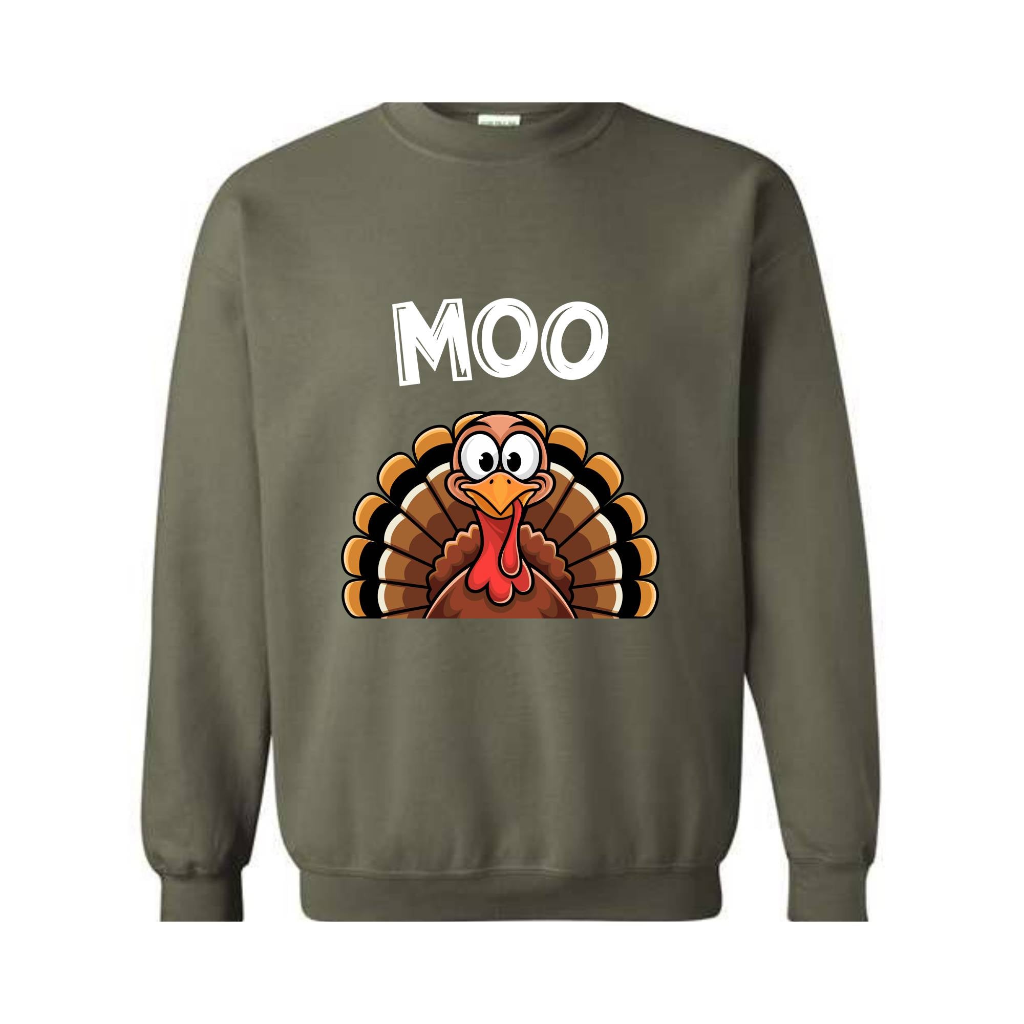 Moo Sweatshirt, Funny Thanksgiving Hoodie, Funny Turkey Moo Tee, Fake Cow Hoodie, Thankful Farmer Hoodie, Farmer Gift, Thanksgiving Gift