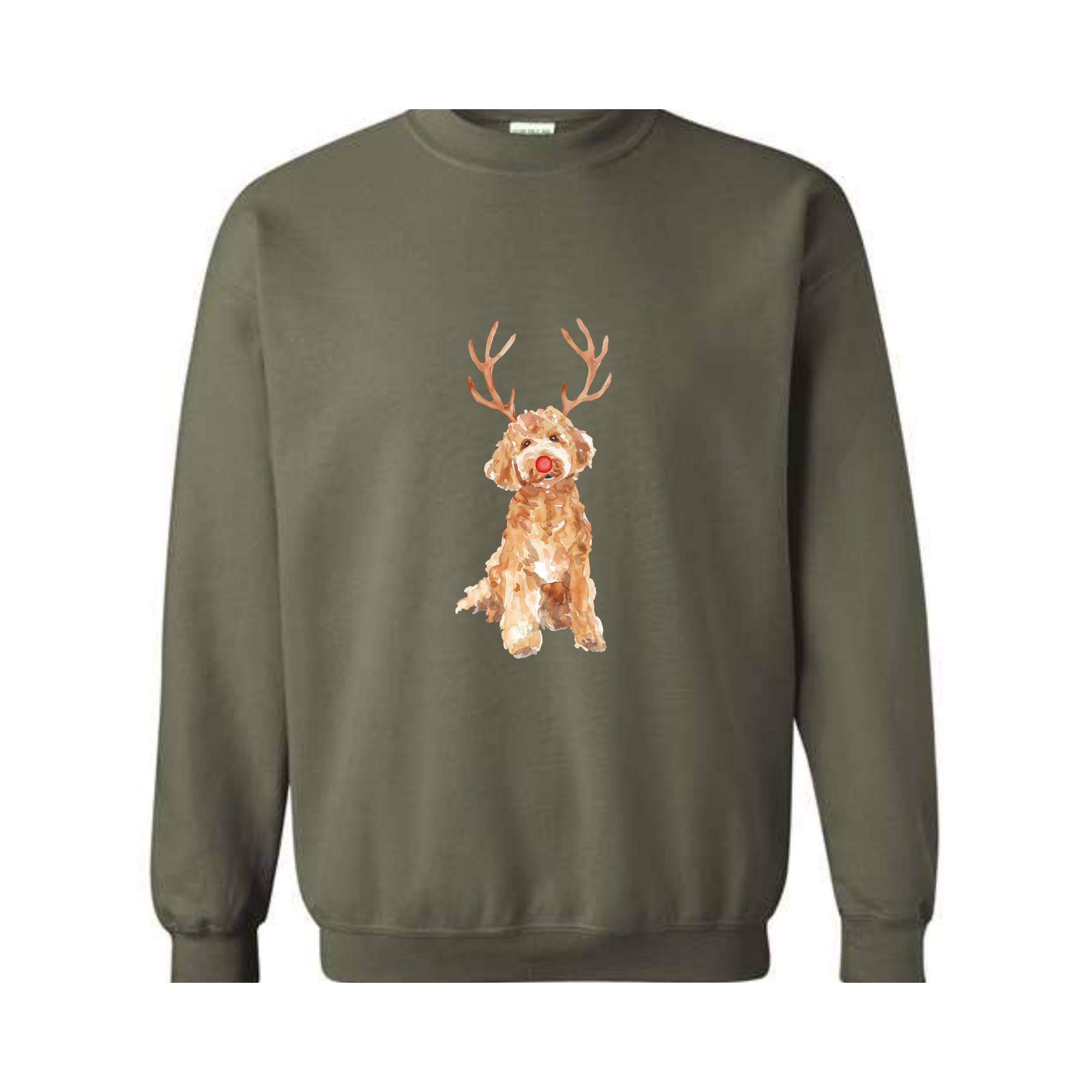 Christmas Reindeer Golden Sweatshirt, Christmas Reindeer Sweater, Christmas Reindeer Holiday Gift, Reindeer Holiday Shirt