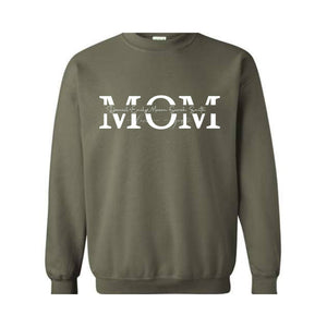 Custom Mama Sweatshirt, Personalized Mom Sweater With Kids Names Sleeve, Pregnancy Reveal Outfit, Birthday Mom Gift, Mothers Day Gift