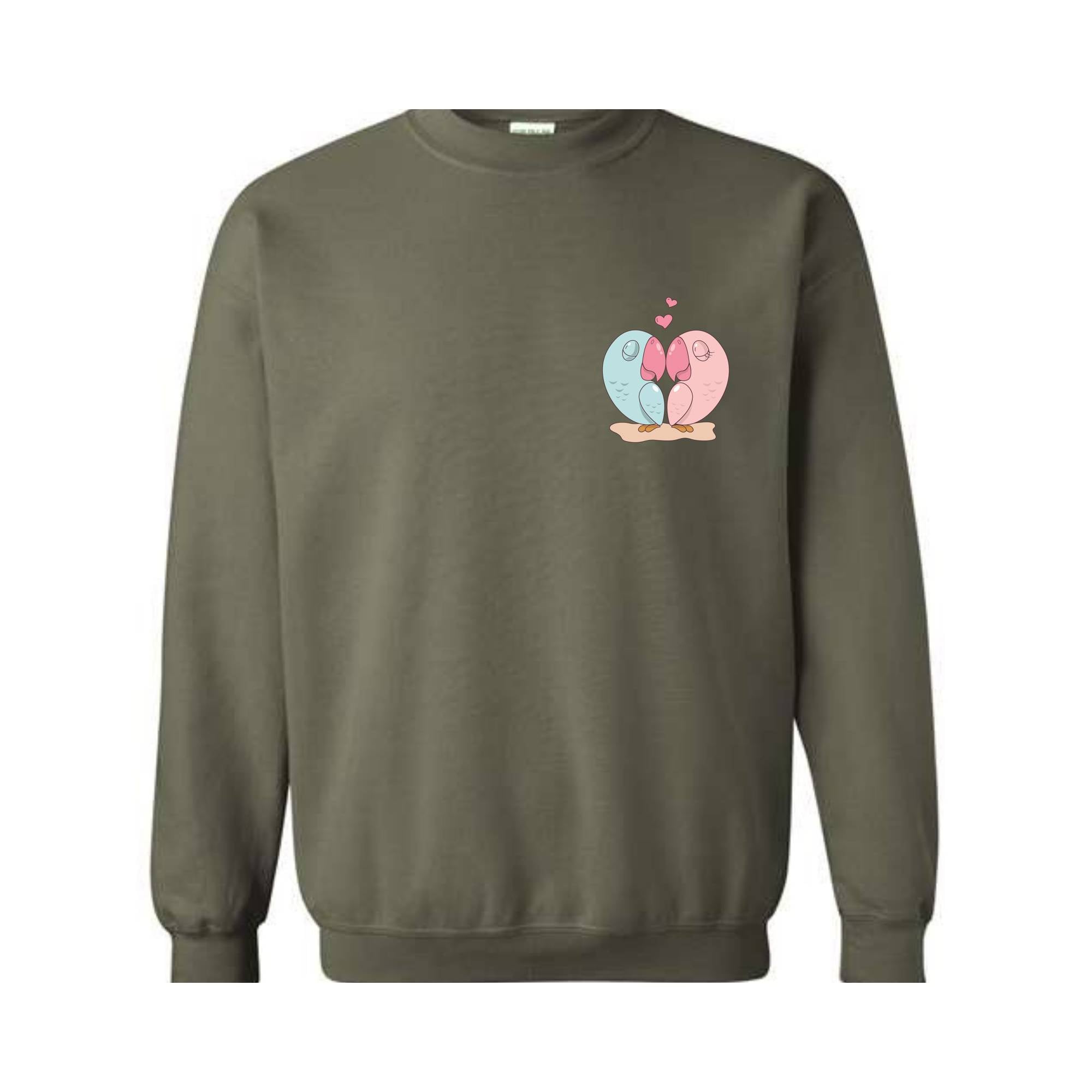 Parrot Heart Sweatshirt, Valentines Day Sweatshirt, Lover Sweatshirts, Parrot Sweatshirt, Matching Sweatshirts, Valentine Lover Gifts