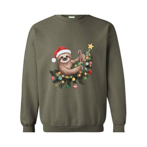 Sloth Christmas Sweatshirt, Slothmas Hoodie, Funny Sloth Sweater, Sloth Lover Gift, Cute Sloth Hoodie, Holiday Hoodie, Merry Hoodie