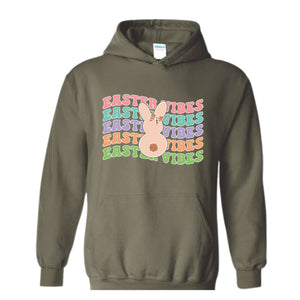 Easter Vibes Hoodie, Happy Easter Sweater, Easter Bunny, Easter Holiday Hoodie, Easter Gifts