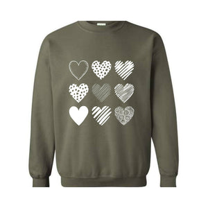 Cute Valentine Hearts Sweatshirt, Valentines Day , Valentine , Cute Valentine Gift, Cute Valentines Gift