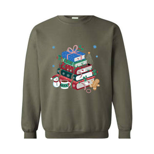 Book Lover Christmas Sweatshirt, Christmas Books Hoodie, Book Christmas Hoodie, Bookworm Christmas Hoodie, Merry Bookmarks Hoodie