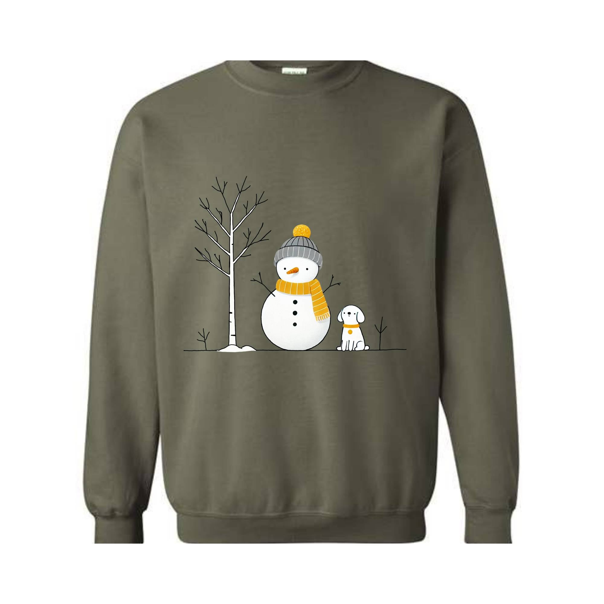 Christmas Snowman And Dog Sweatshirt, Christmas Tree Sweatshirt, Snowman Sweatshirt, Dog Lover Christmas Sweatshirt, Christmas Sweatshirt