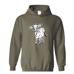 Christmas Highland Cow Sweatshirt, Christmas Animals Sweatshirt, Farm Cow Sweater, Farmer Christmas Sweatshirt