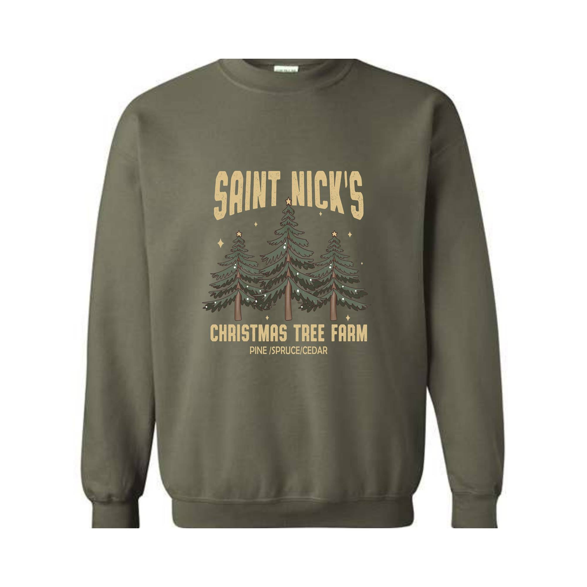 Saint Nick's Christmas Tree Farm Pine Spruce Cedar Sweatshirt, Christmas Sweatshirt, Christmas Gifts, Christmas Tree Sweater