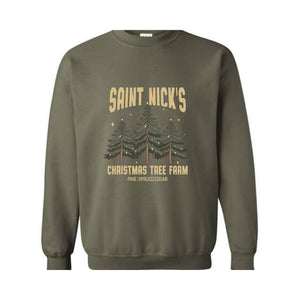 Saint Nick's Christmas Tree Farm Pine Spruce Cedar Sweatshirt, Christmas Sweatshirt, Christmas Gifts, Christmas Tree Sweater