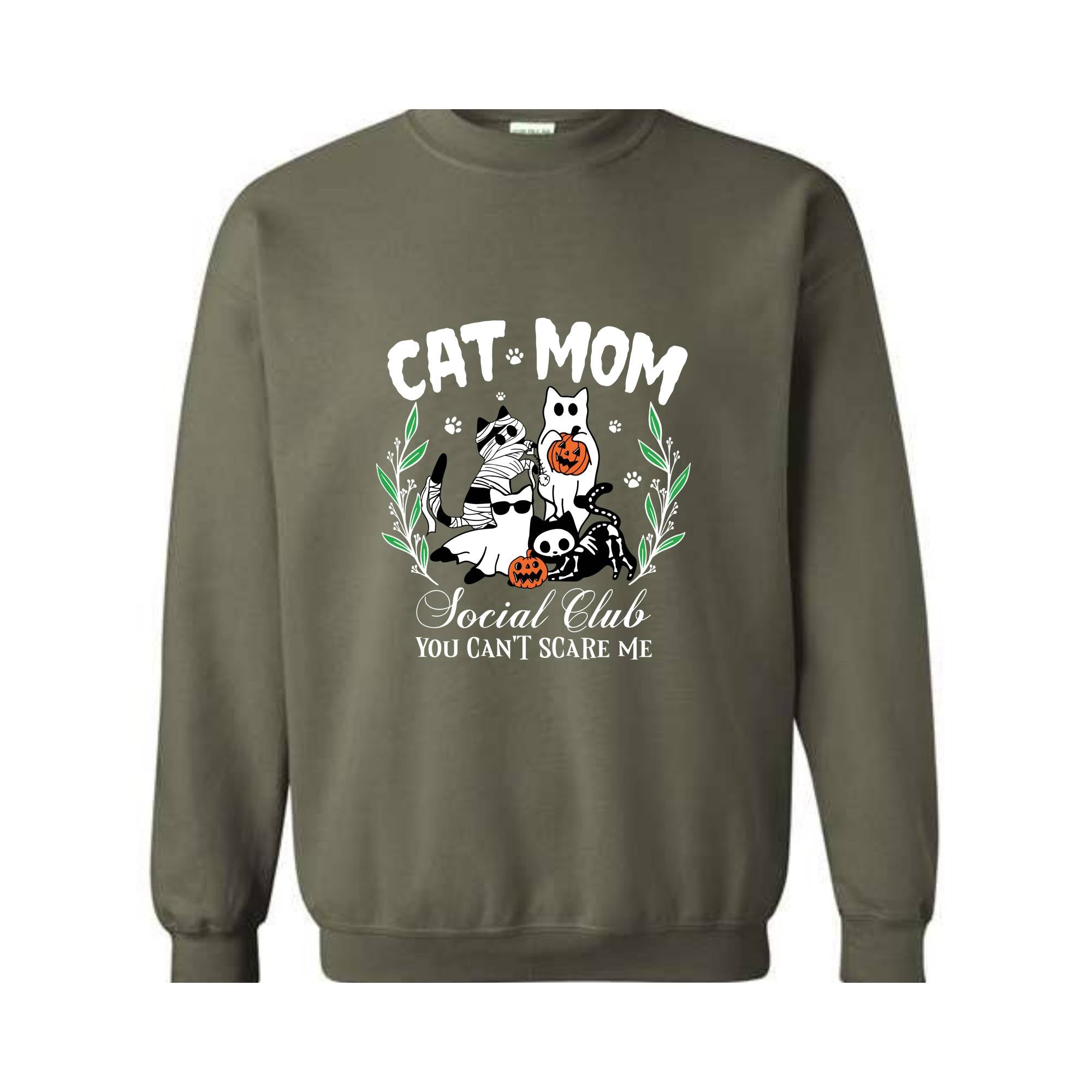 Halloween Cat Mom Sweatshirt, Cat Mom Social Club Sweater, Spooky Season, Cat Mom Sweatshirt, Spooky Cat Sweater