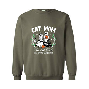 Halloween Cat Mom Sweatshirt, Cat Mom Social Club Sweater, Spooky Season, Cat Mom Sweatshirt, Spooky Cat Sweater