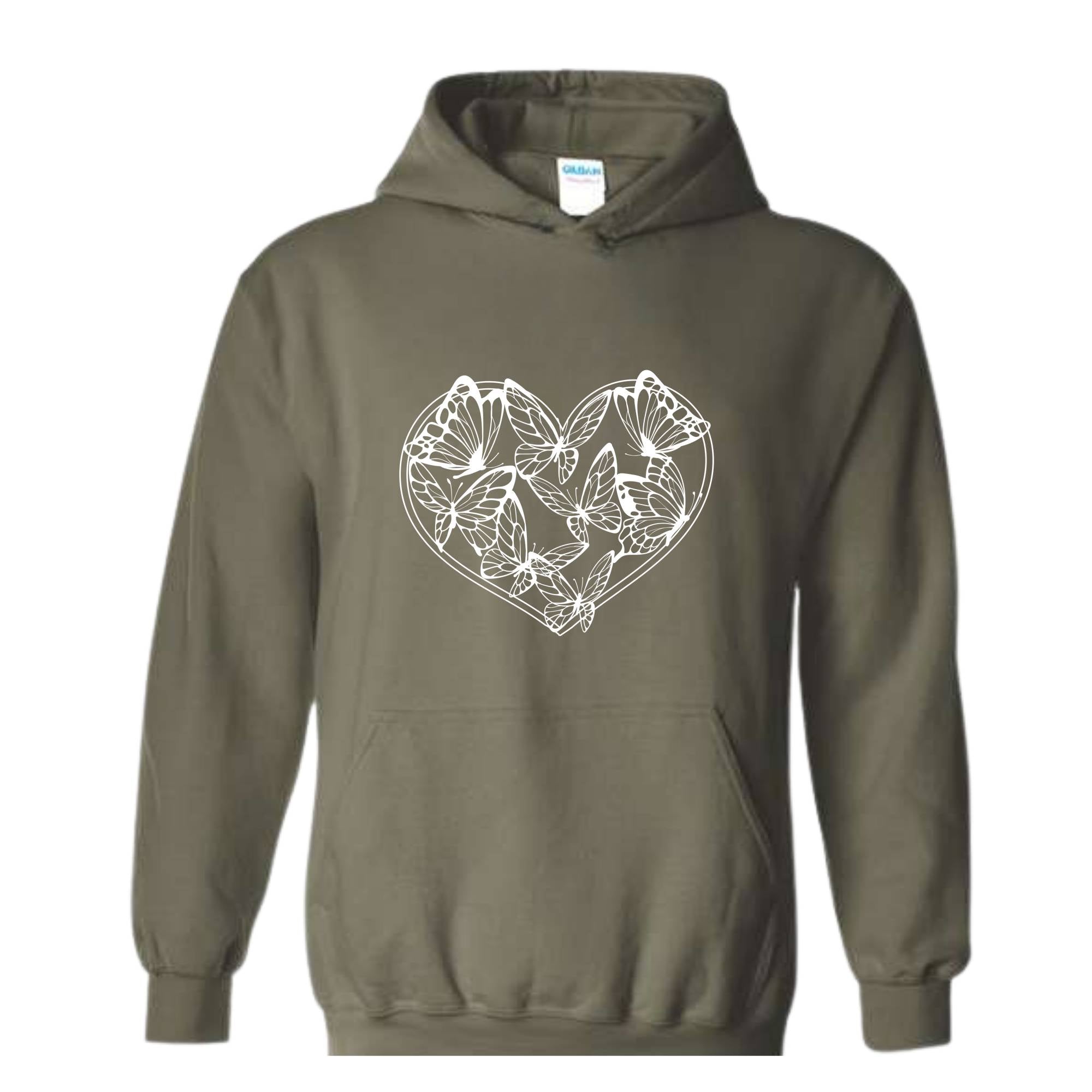 Boho Butterflies Heart Sweatshirt, Butterflies Sweatshirt, Heart Sweatshirt, Butterfly Lover Gift, Butterfly Hoodie, Boho Sweatshirt