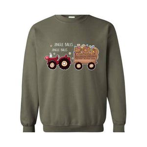 Jingle Bales Jingle Bales Sweatshirt, Christmas Sweatshirt, Farming Sweatshirt, Christmas Farmer Sweatshirt, Christmas Lights