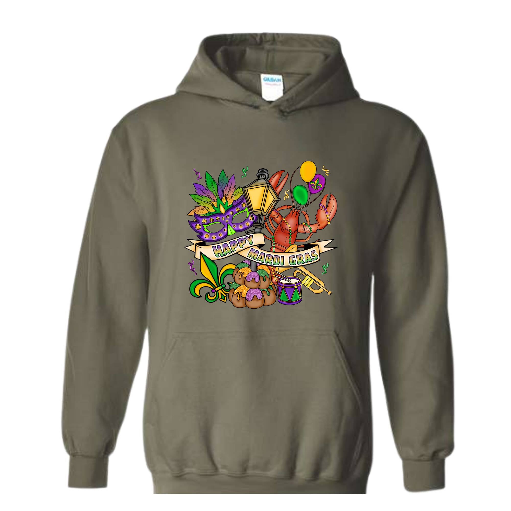 Mardi Gras Theme Sweatshirt, Festival Ready Hoodie, Colorful Carnival Sweater, Party Wear, Mardi Gift