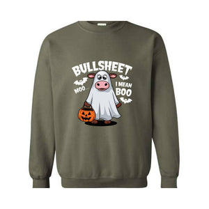 BullSheet Moo I mean Boo Sweatshirt, Halloween Ghost Cow Shirt, Happy Halloween Hoodie, Halloween Ghost Hoodie, Halloween Boo Shirt