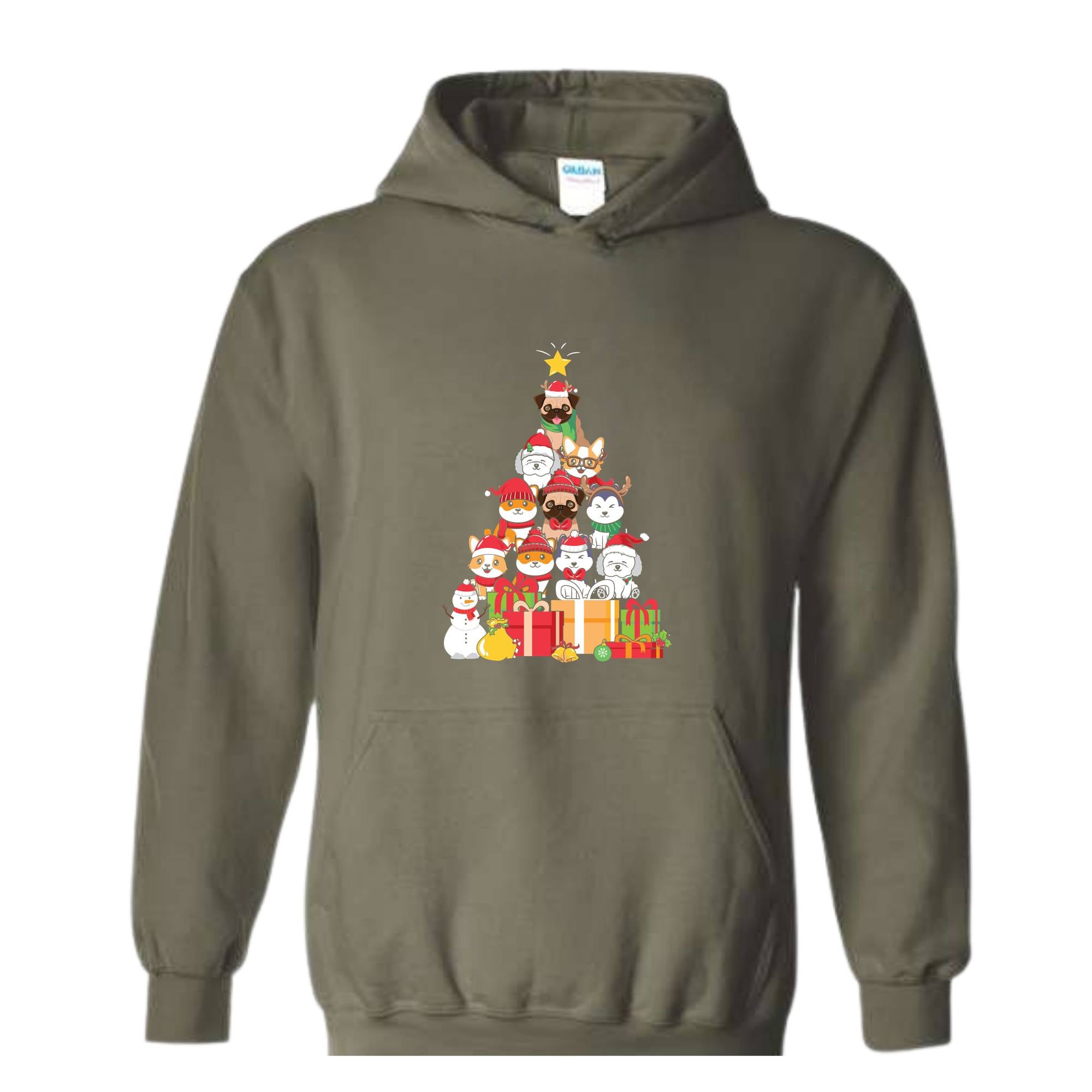 Dogs Christmas Tree Hoodie, Xmas Dogs Lights Hoodie, Cute Dog Hoodie, Dog Lover Gifts, Christmas Dogs Sweater