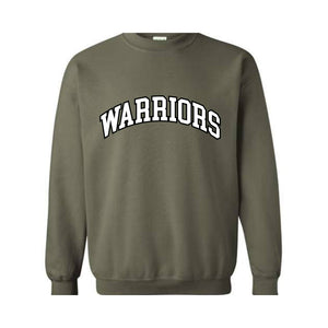 Team Mascot Sweatshirt, Warriors Team Sweatshirt, Warriors Football Sweatshirt, Football Fan Sweatshirt, Warriors School Spirit